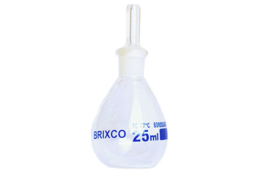 Picnómetro, vidrio borosilicato, sin termómetro. Brixco