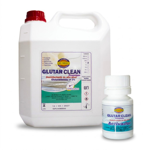 Glutarclean premium, con activador, glutaraldehído 2%. Cirumedics
