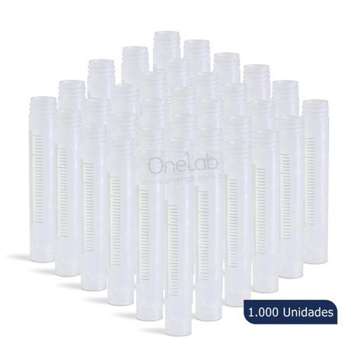Criovial, PP, 4 ml, graduado, rosca externa, x 1.000 uds. Deltalab