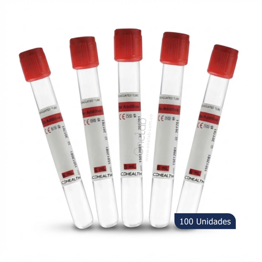 Tubo tapa roja, con activador de coágulo, 6 ml, x 100 uds. CDHealth