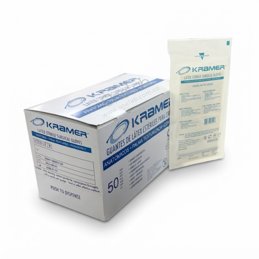 Guantes estériles, para cirugía, caja x 50 pares. kramer