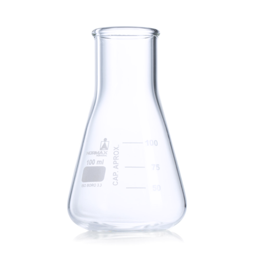 Erlenmeyer, vidrio, cuello ancho. Normax