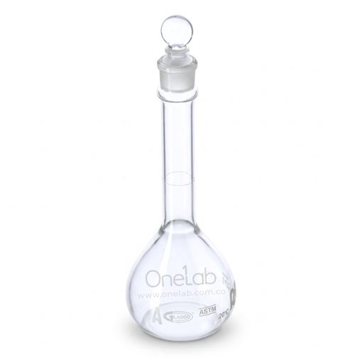 Balón volumétrico, vidrio, A, tapón vidrio, ASTM. Glassco